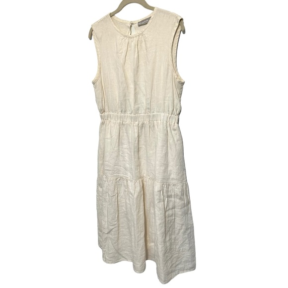 Everlane The Linen Open Back Dress Sz 6 Cream - Picture 3 of 14